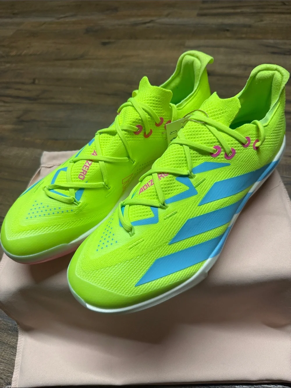 adidas Adizero Electric+ 2.0 Lime/Pink TPU Baseball Cleas